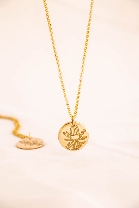Banksia - Australian Birthflower Necklace for December