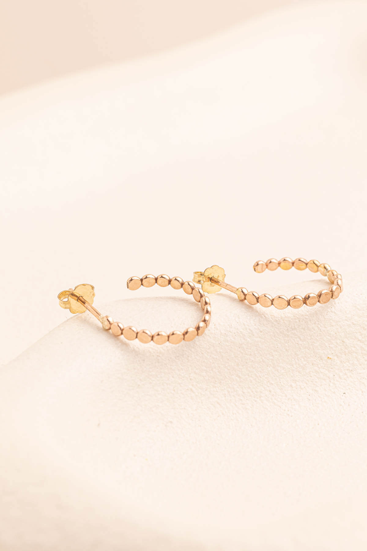 Hervey Hammered Beaded Hoop Dot Earrings
