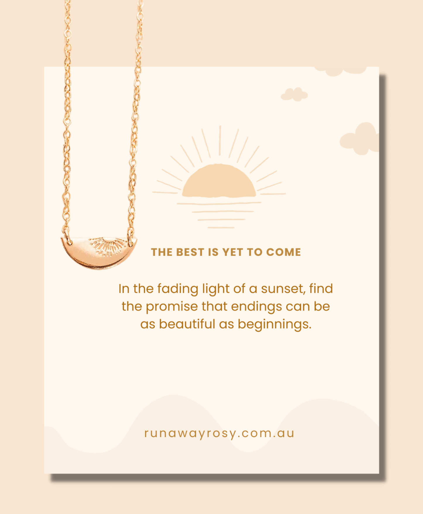 Sunset half circle pendant necklace