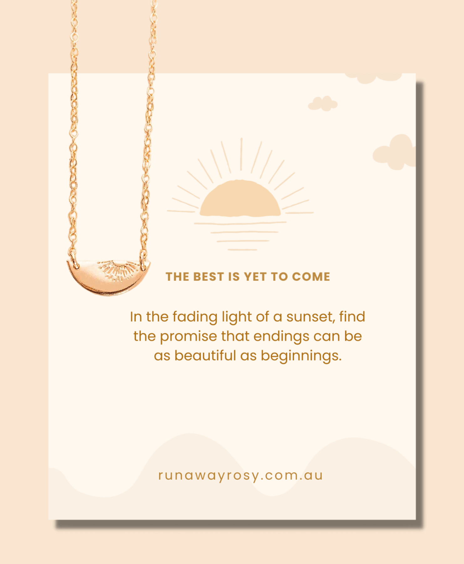 Sunset half circle pendant necklace