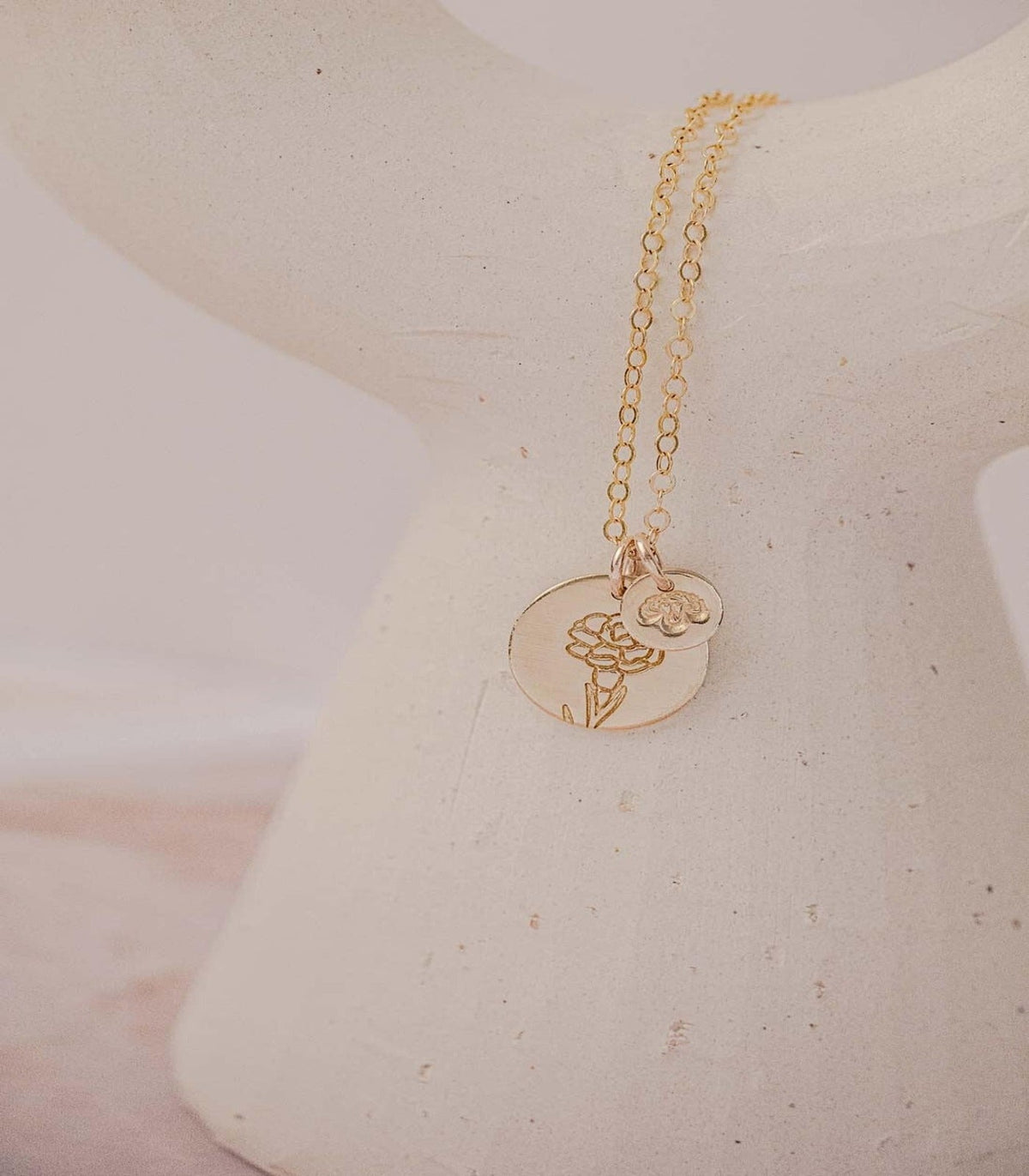 Birth Flower Necklace – Large & Mini Blossom Pendants (12mm & 6mm)