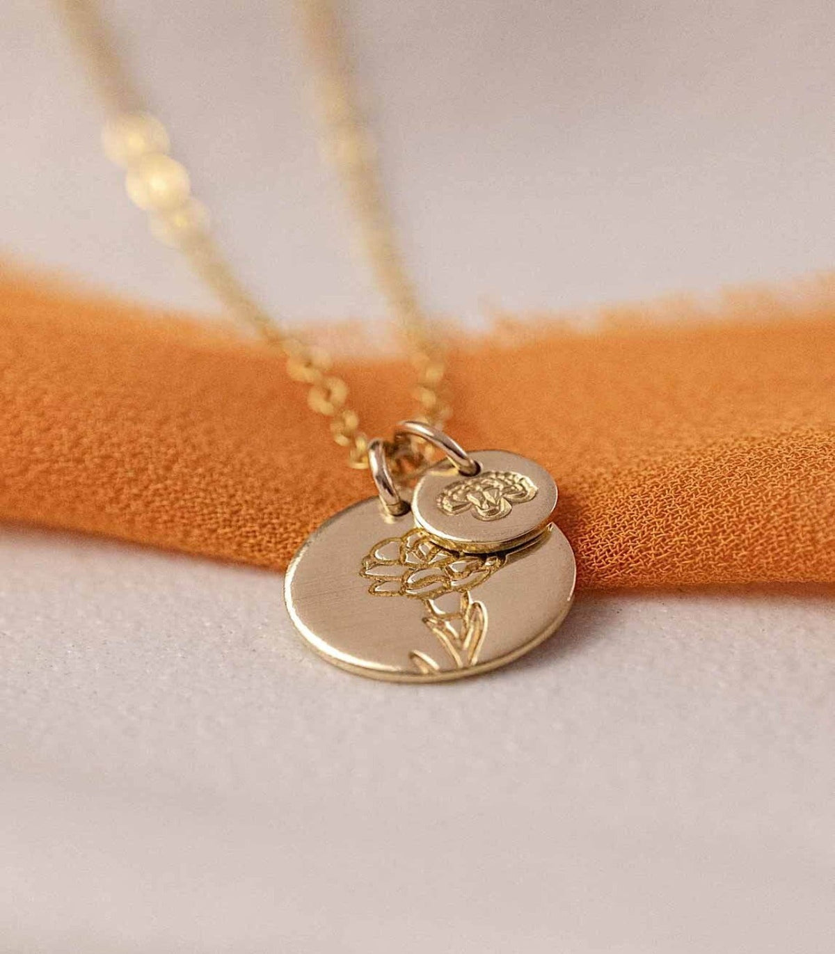 Birth Flower Necklace – Large & Mini Blossom Pendants (12mm & 6mm)