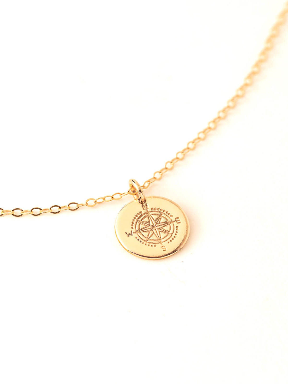compass pendant necklace in gold