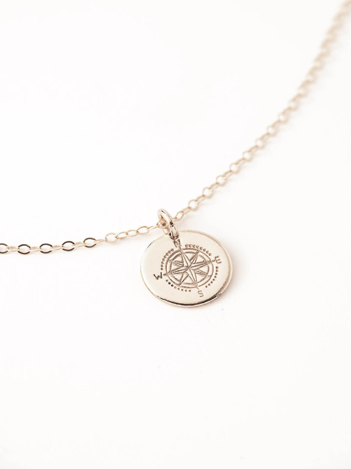 compass pendant necklace in sterling silver