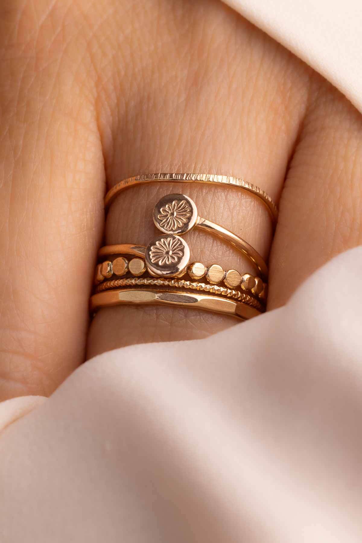 Ashby - Dainty Faceted Stacking Ring