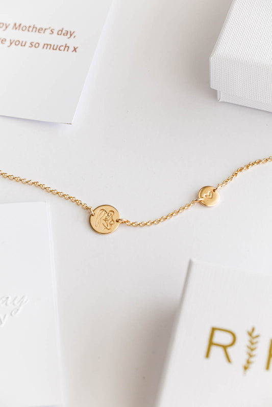 Kimberley - Mum and Baby Double Disc Bracelet