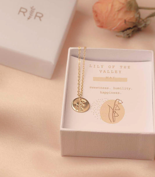 Lily of the Valley - May Birth Flower Necklace
