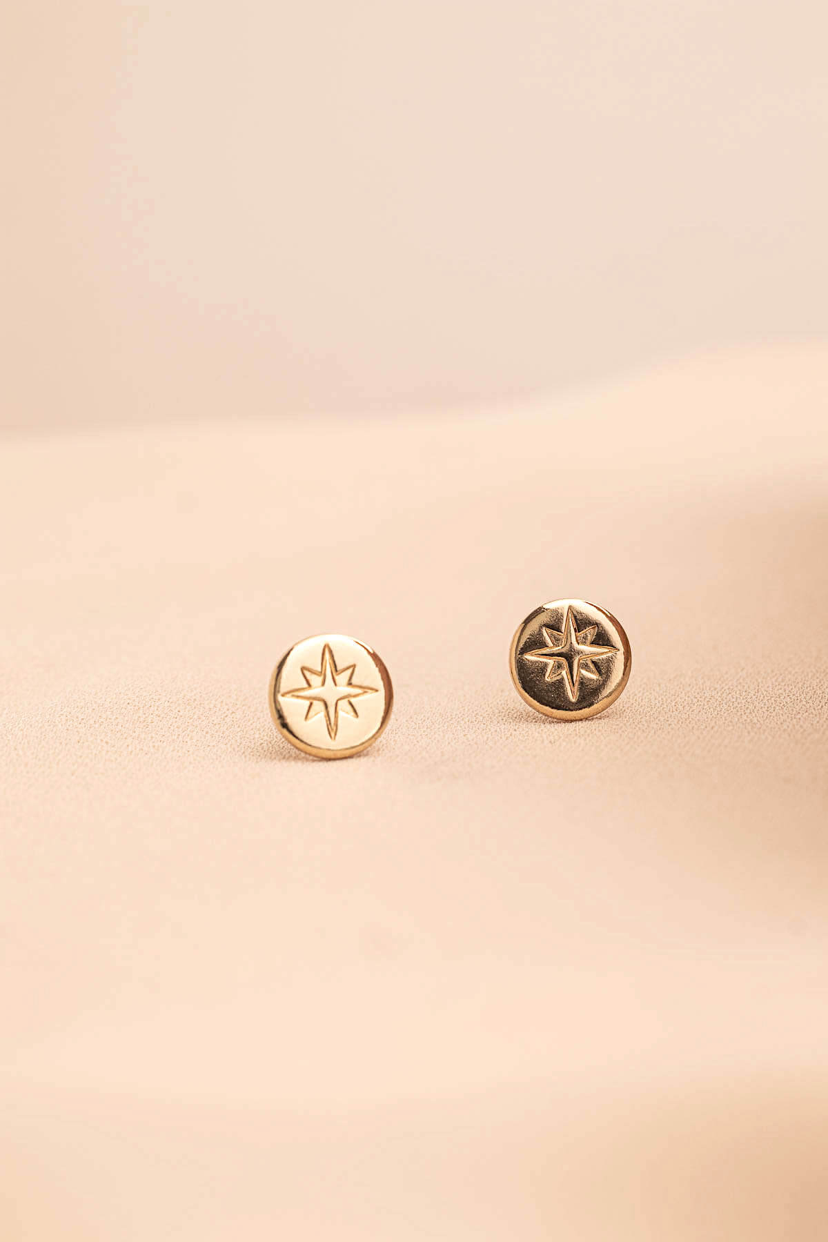 North Star Disc Stud Earrings