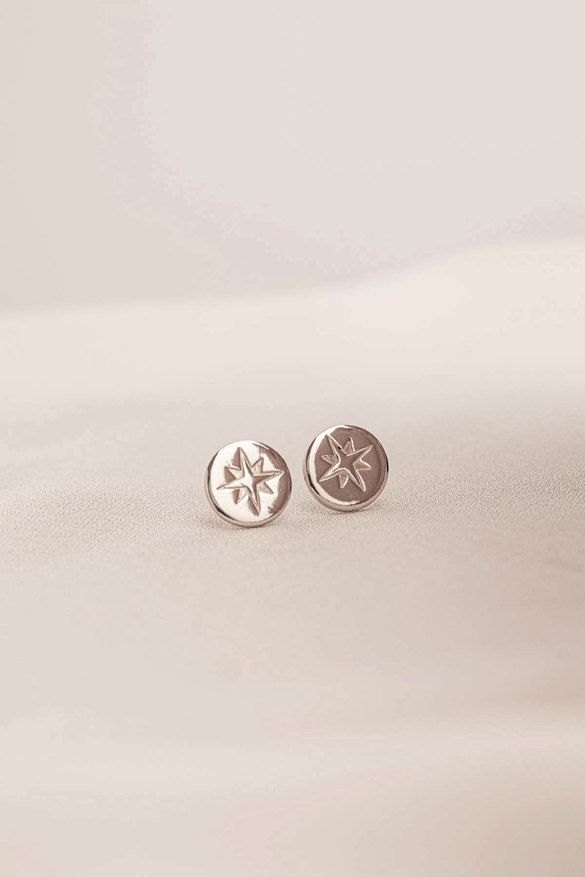 North Star Disc Stud Earrings