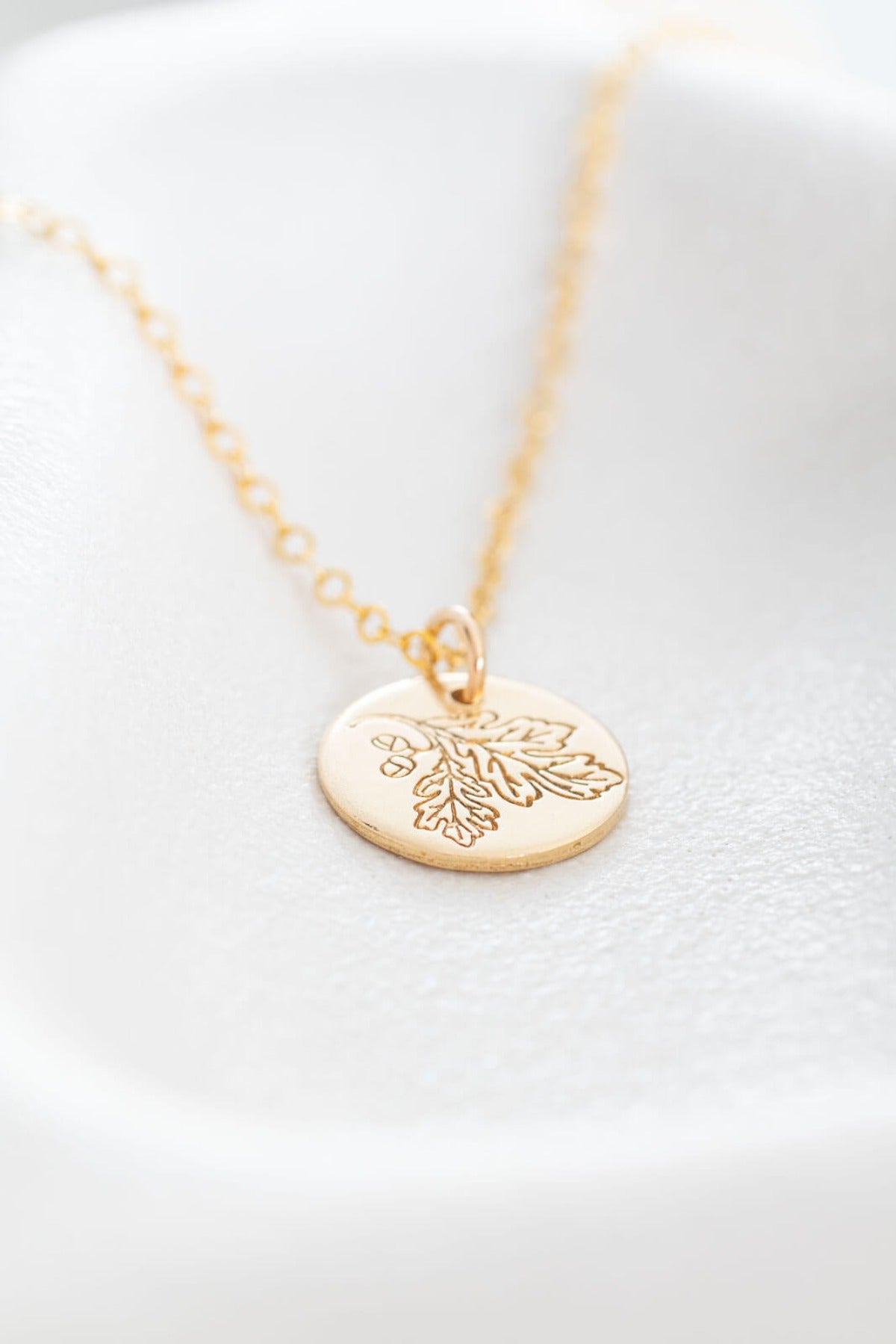 Oak tree brith tree necklace