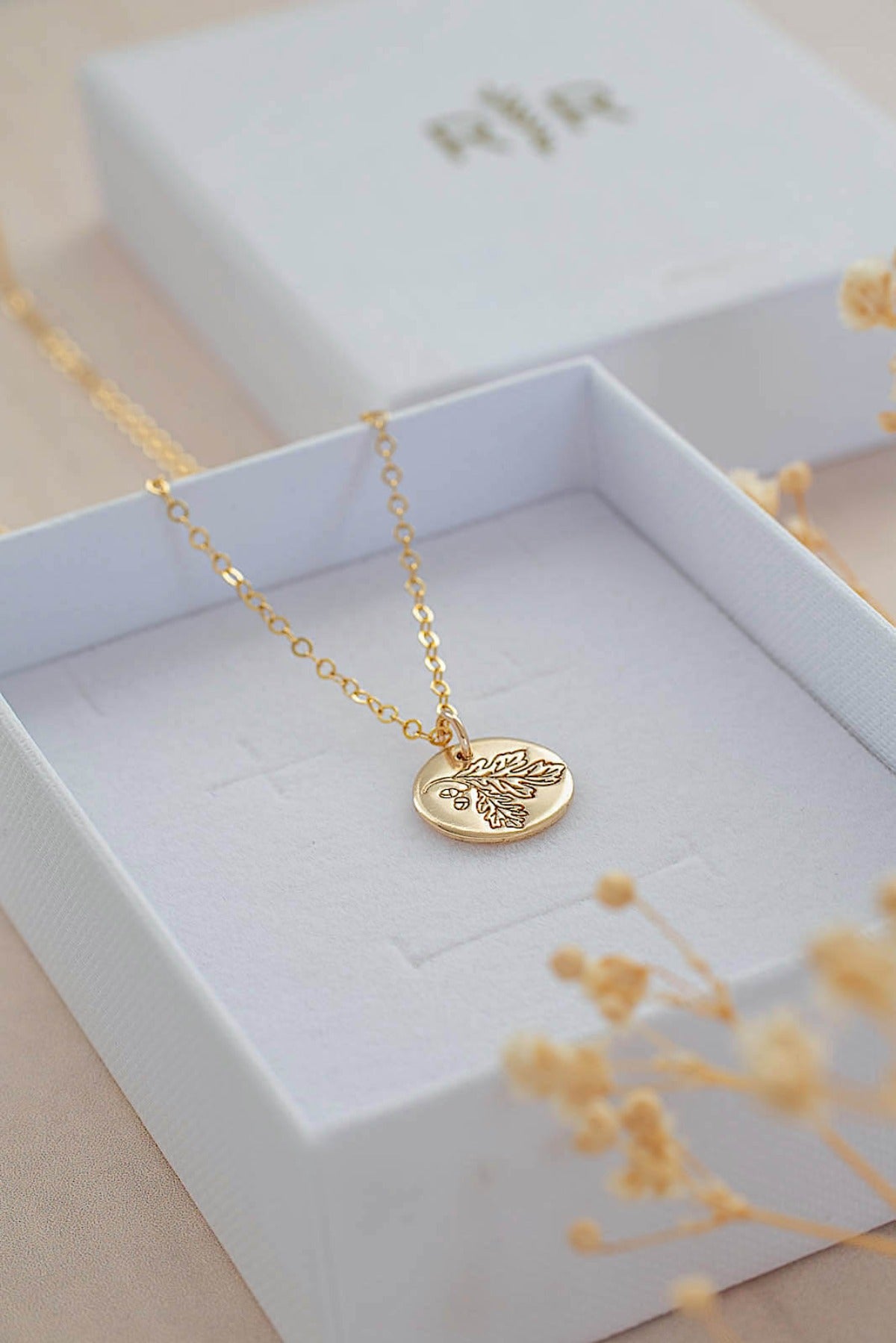 Oak tree brith tree necklace