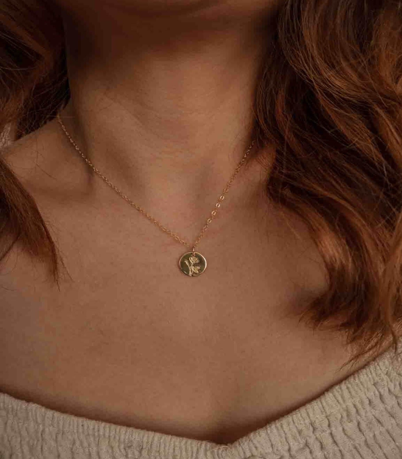 Rose June Birth flower Necklace