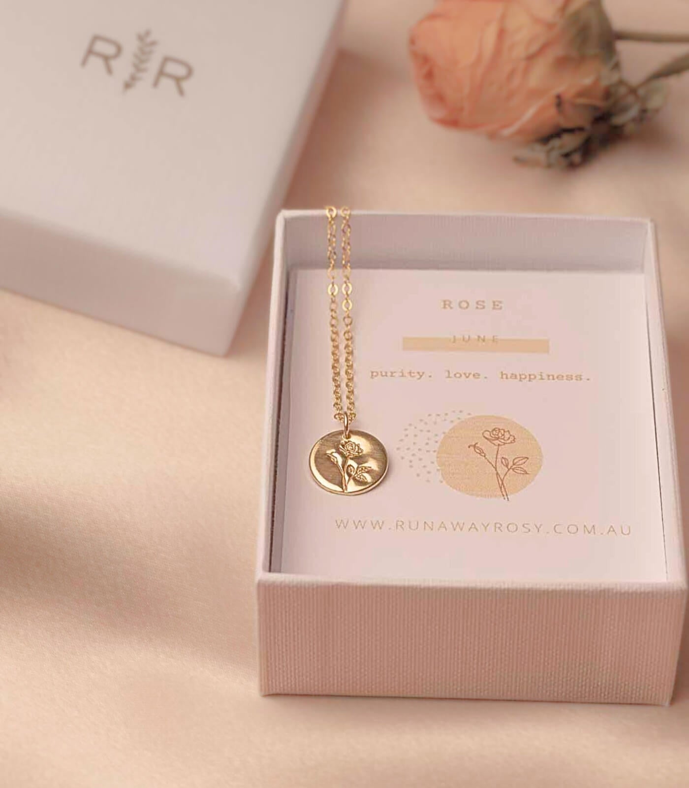 Rose - June Birth Flower Necklace