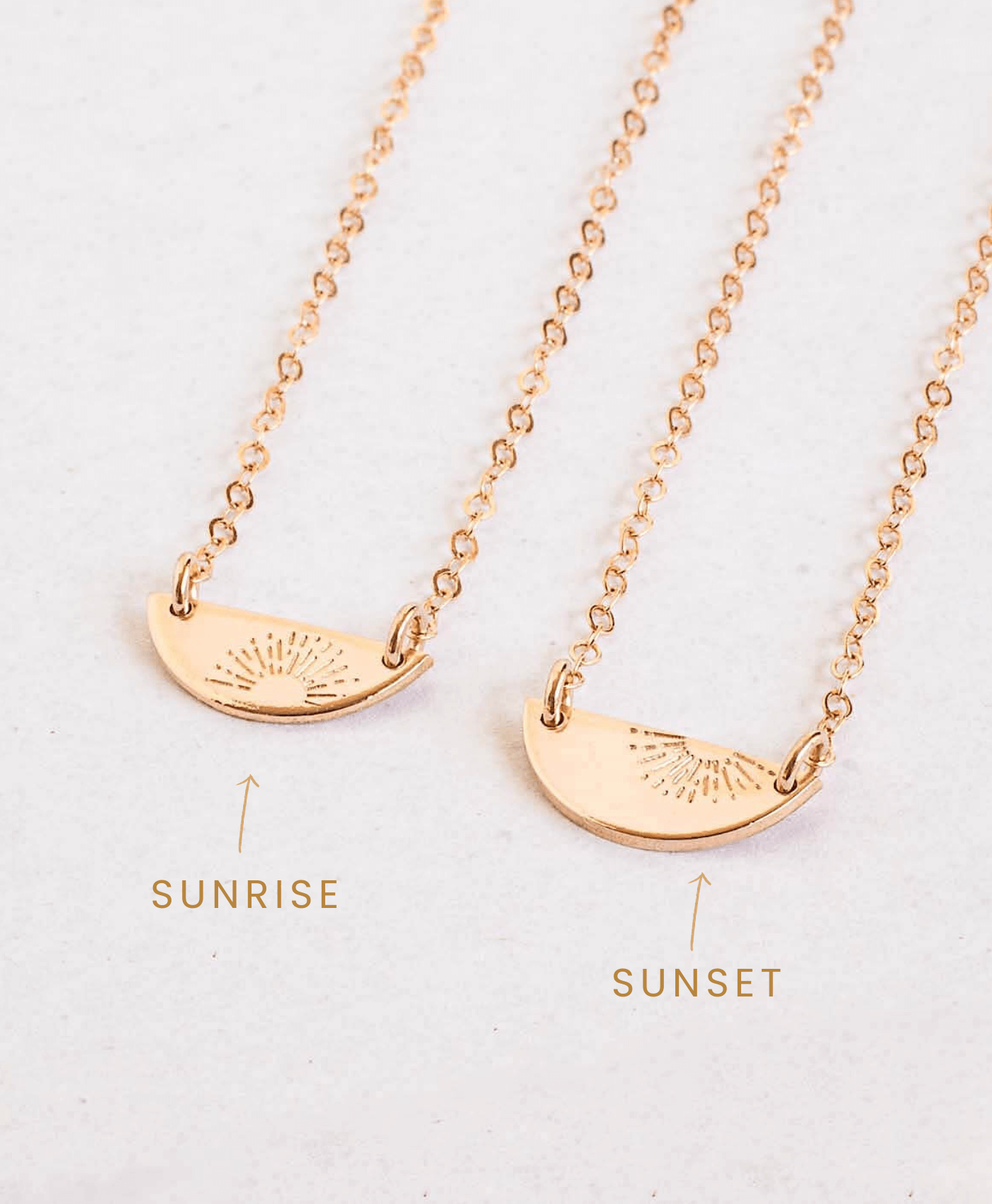 Sunrise - Half Circle - Half Disc Pendant Necklace