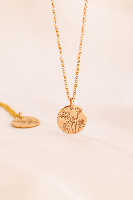 Swan River Daisy - Australian Birth Flower Necklace for February