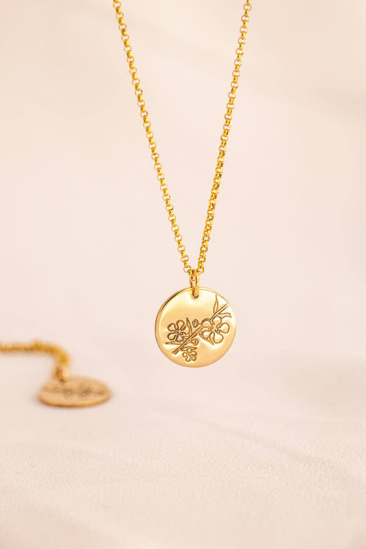 Tea Tree Flower - Australian Native Birth Flower Necklace - November