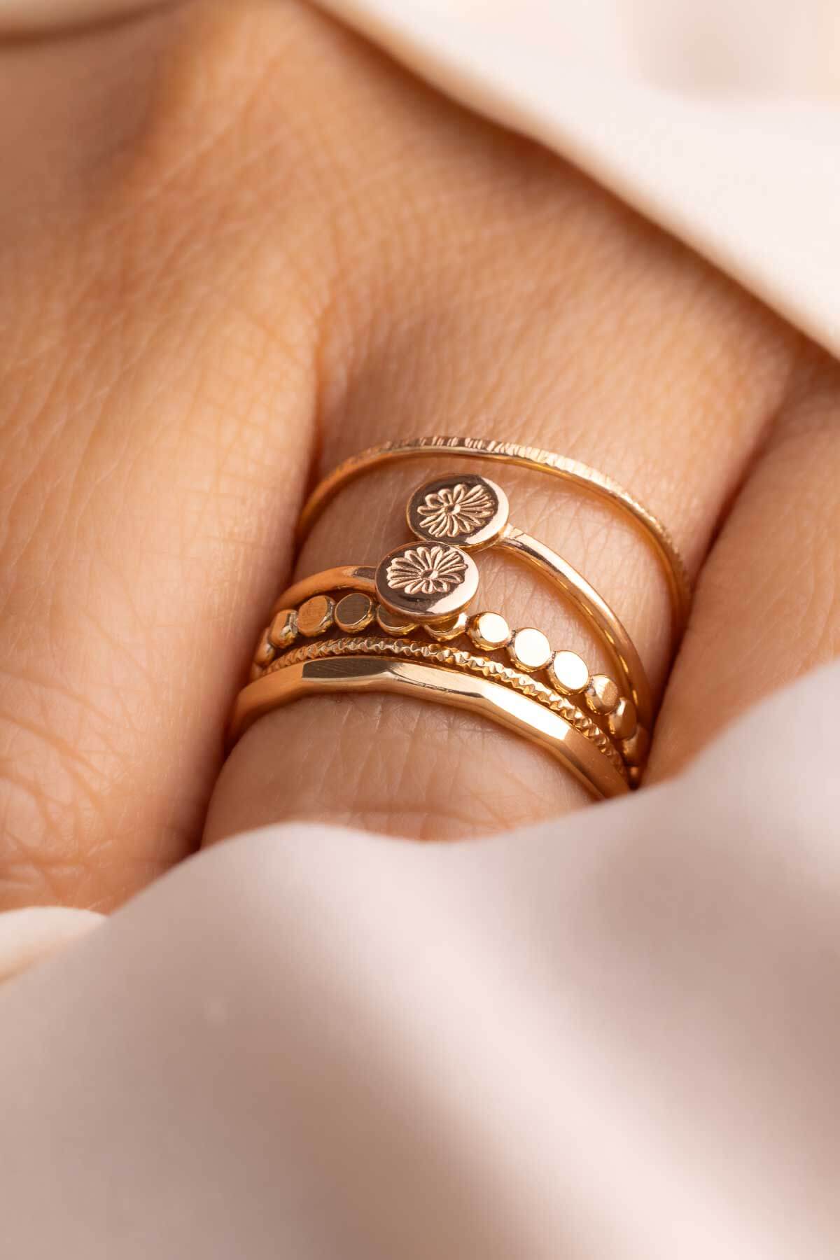 Hervey - Hammered Textured Stackable RIng