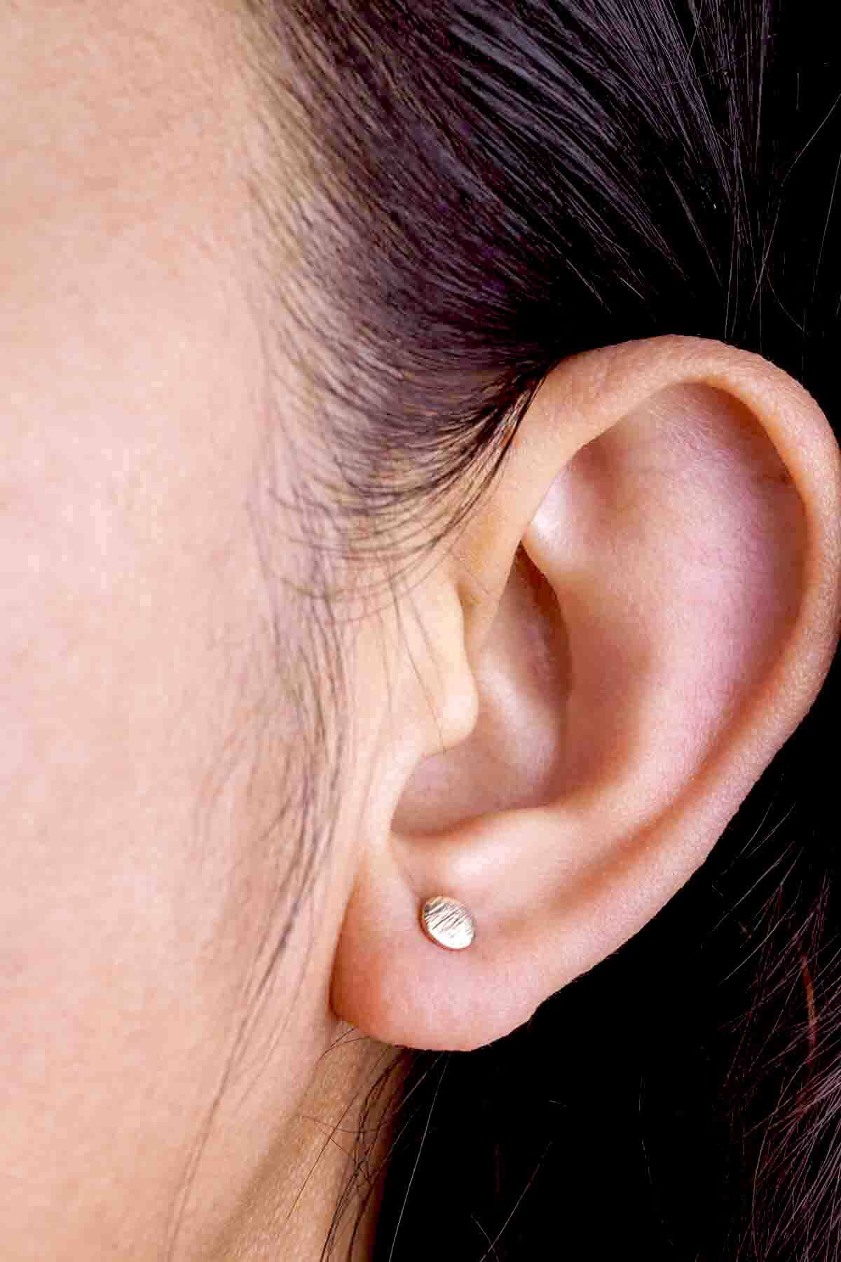 Nelly - Hammered Disc Stud Earrings