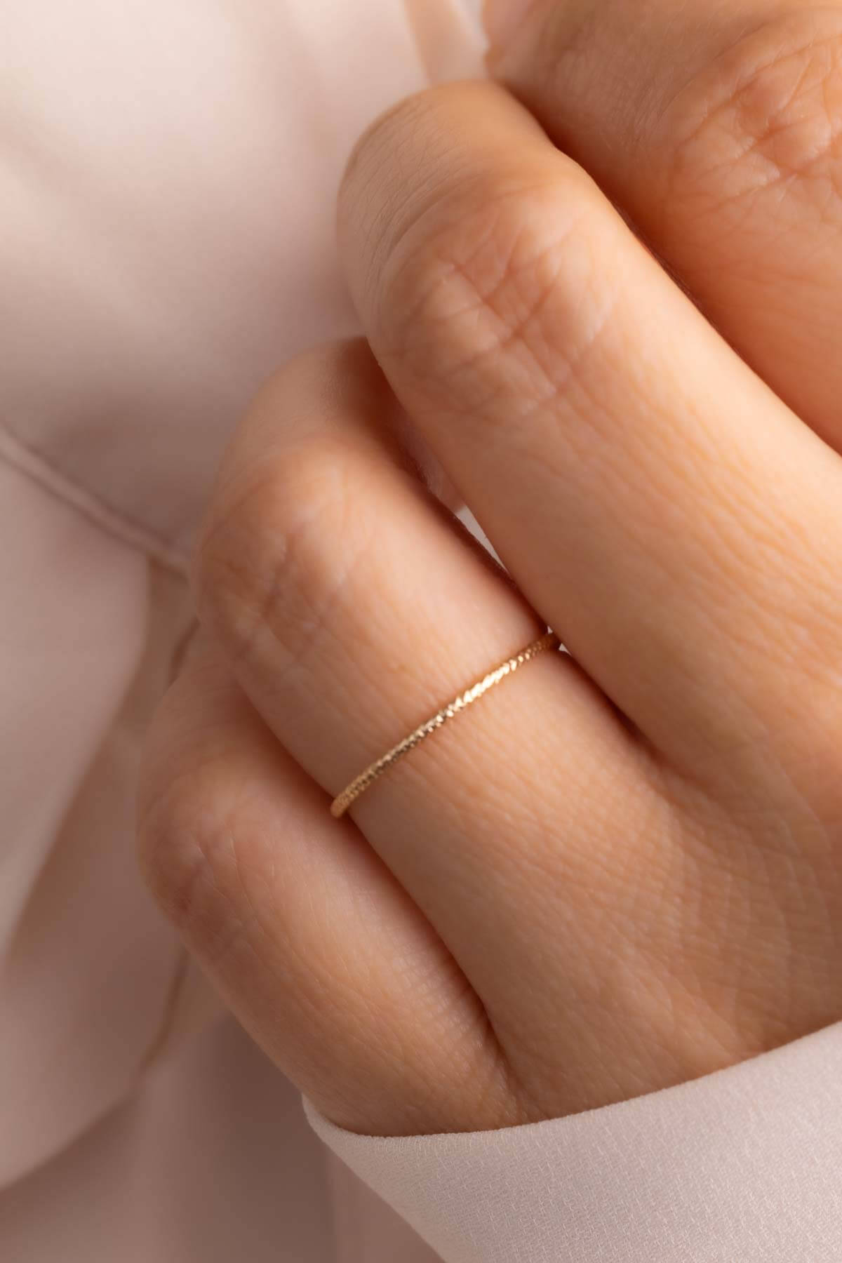 Ashley - Dainty Sparkle Stacking Ring
