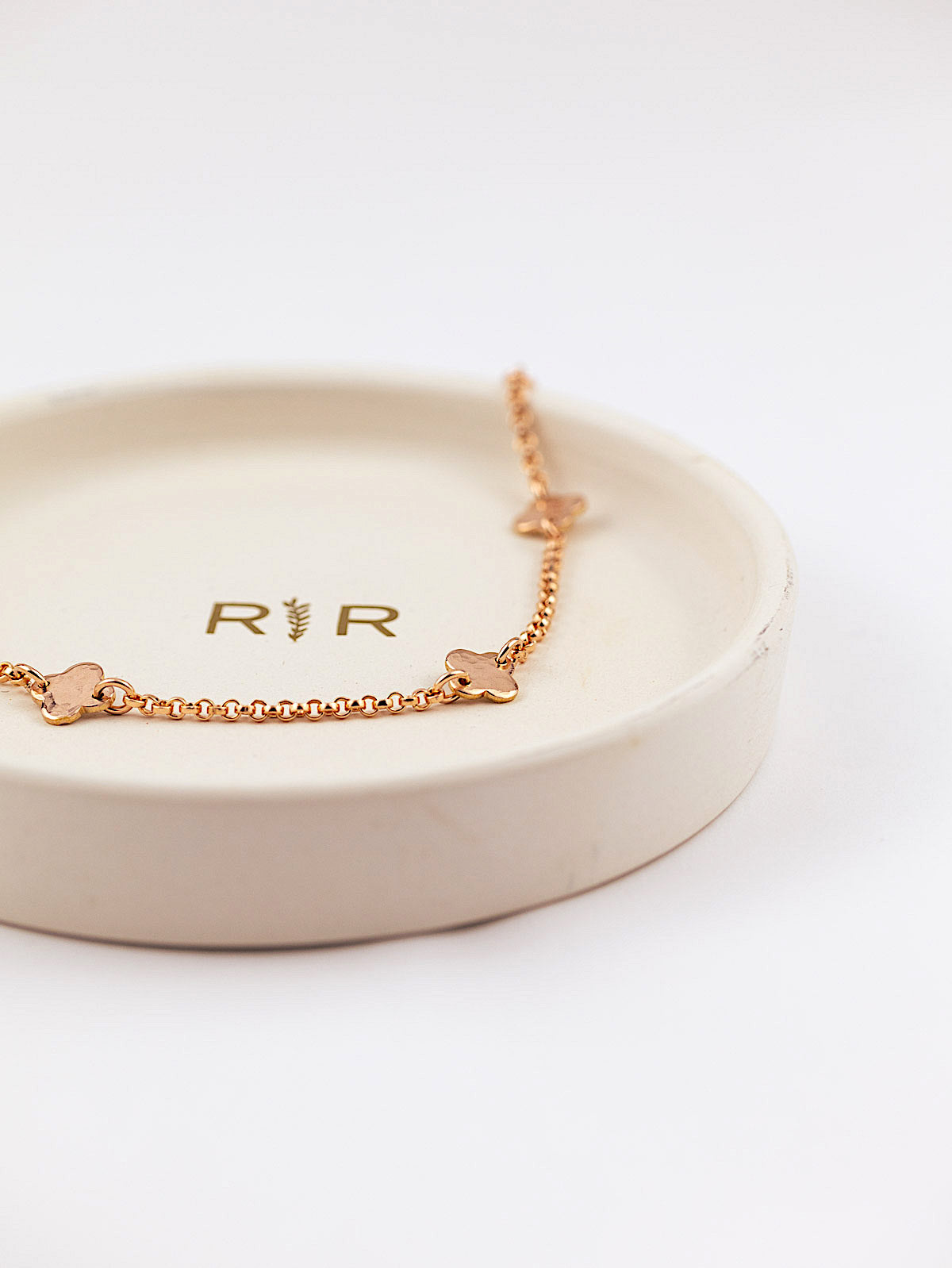 4 leaf clover rose gold bracelet