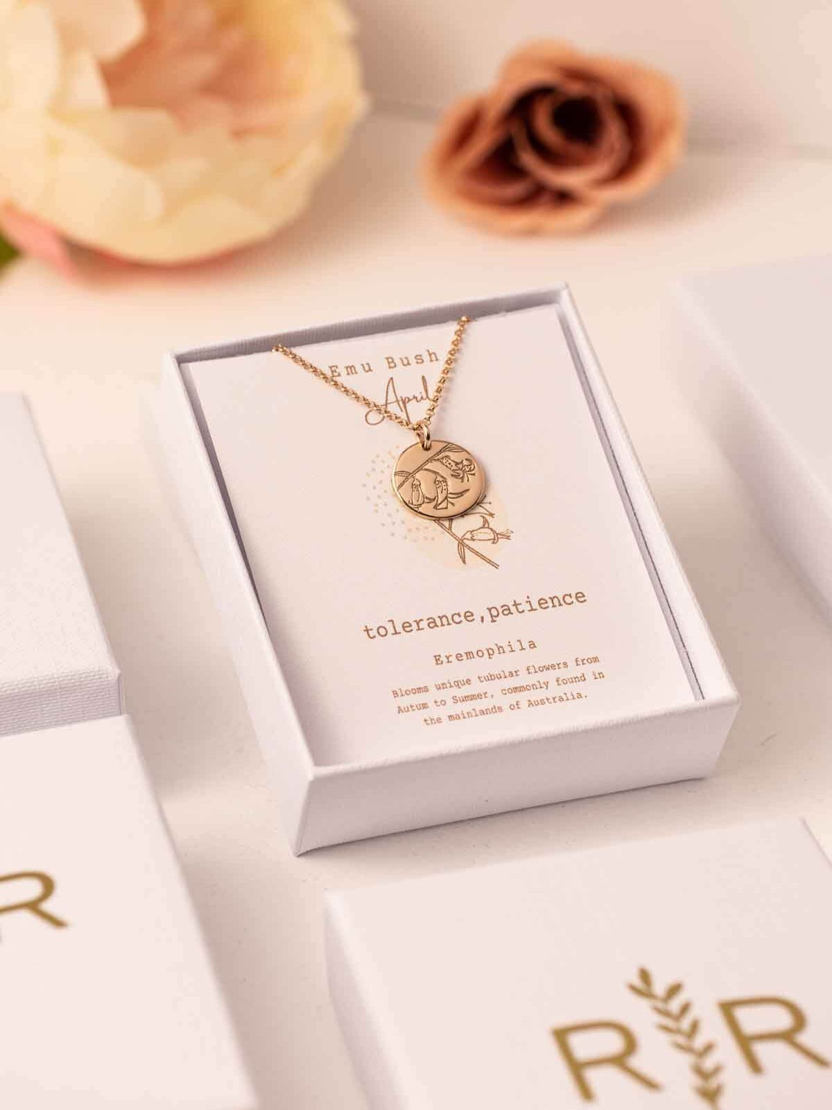 Emu Bush - Australian Birthflower Necklace for April