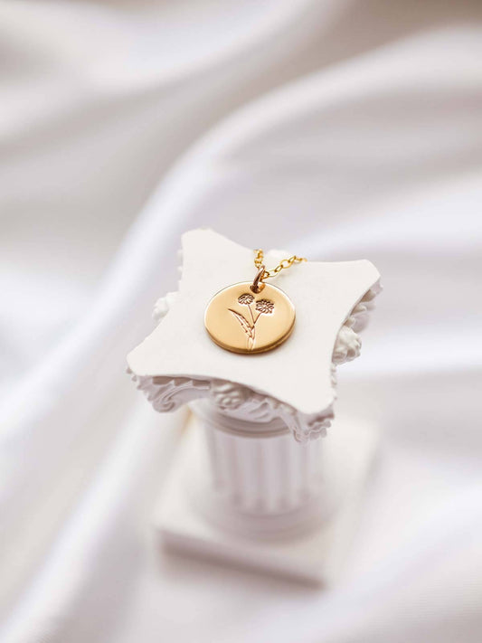 Classic Birth Flower Necklace - More Flower Options