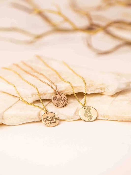 Guinea Australian native flower necklace for january gold