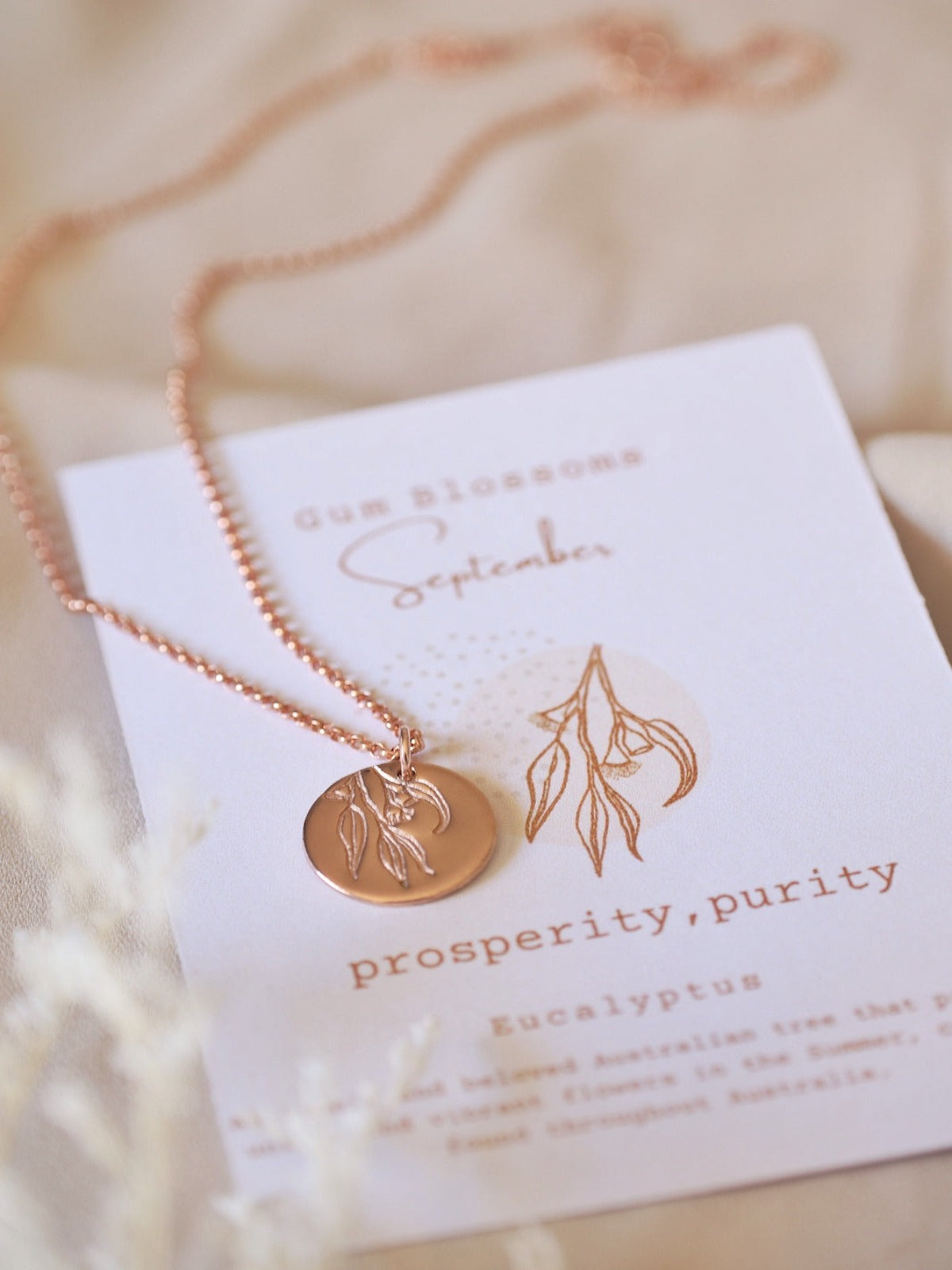 Gum Blossoms - Australian Native Birth Flower Necklace - September