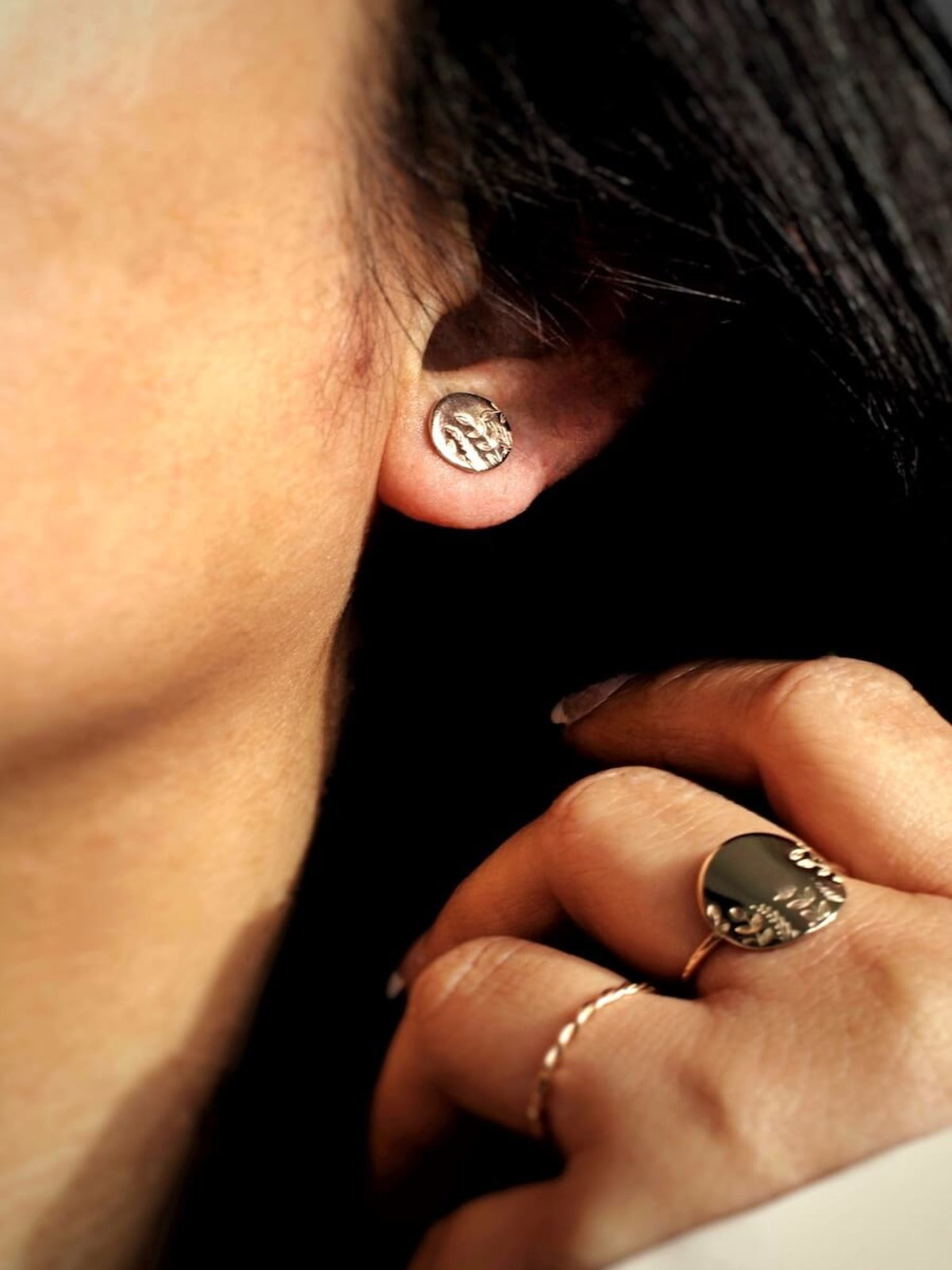 Julia - Floral Discs Earrings