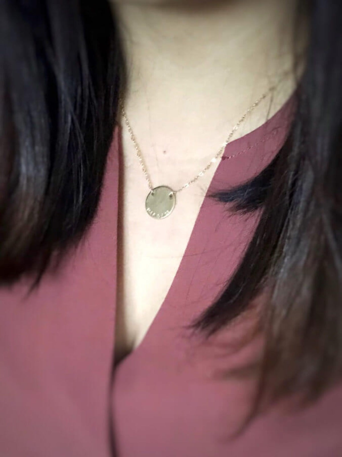 Olivia - Large Disc Pendant Necklace