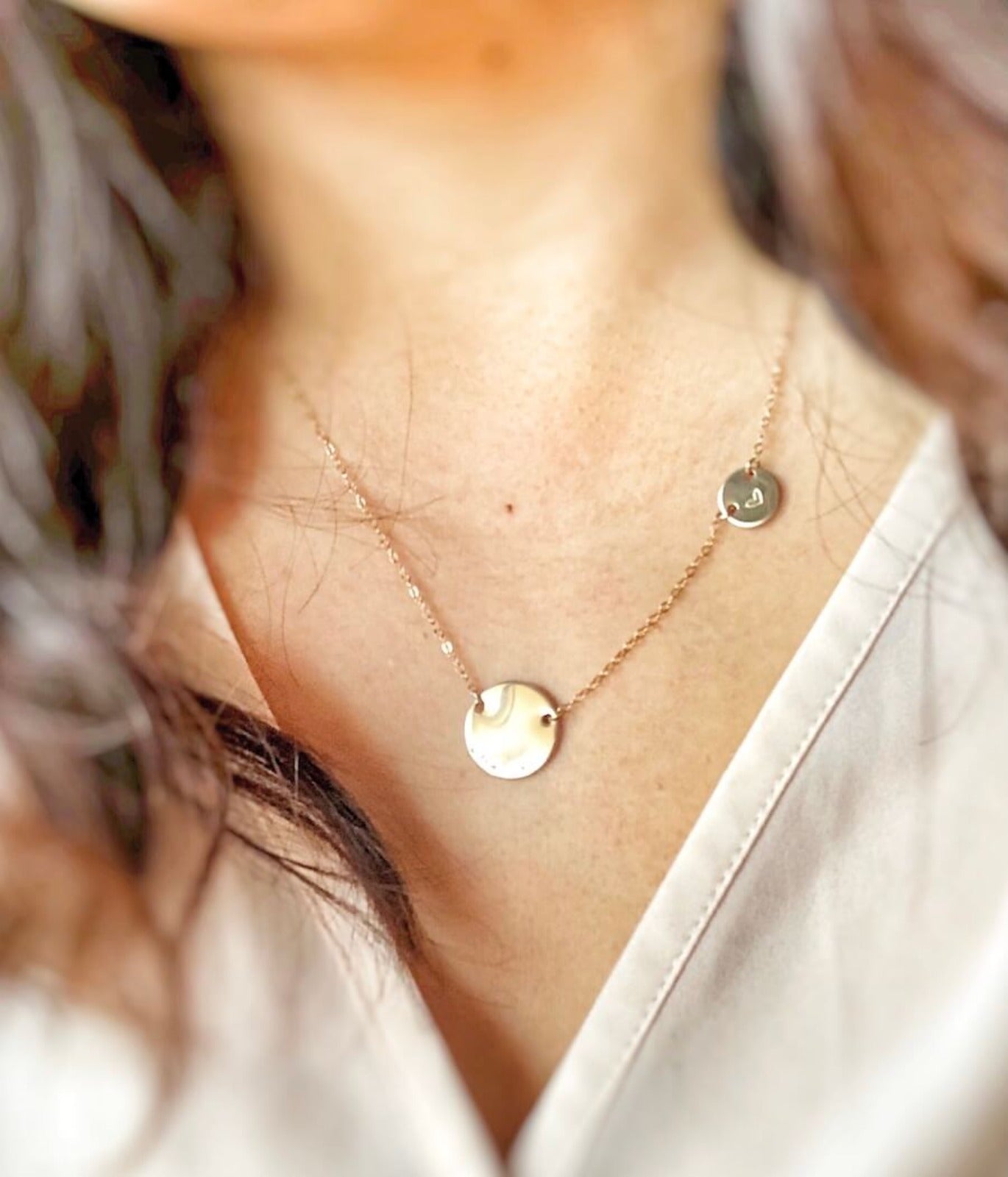 Personalised Double Disc necklace