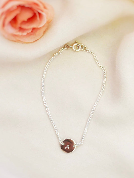 Dainty Sterling Silver Bracelet with Initials
