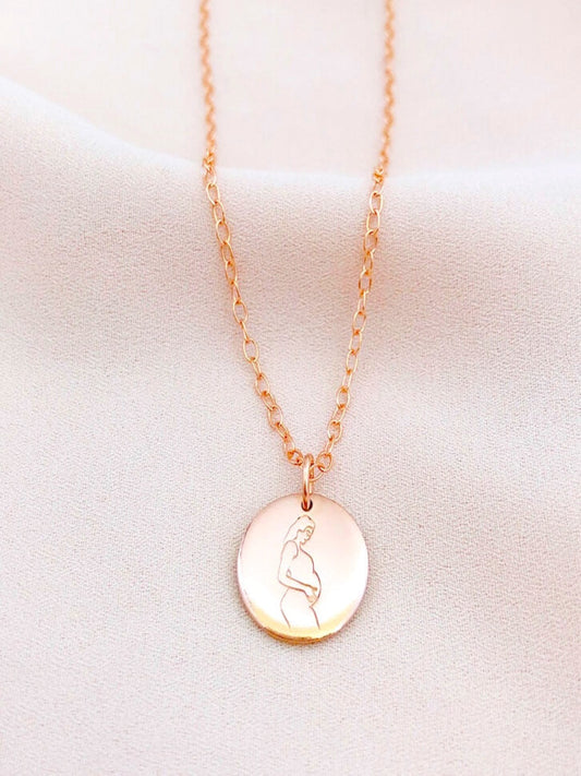 Mum To Be - Petite Disc Pendant Necklace