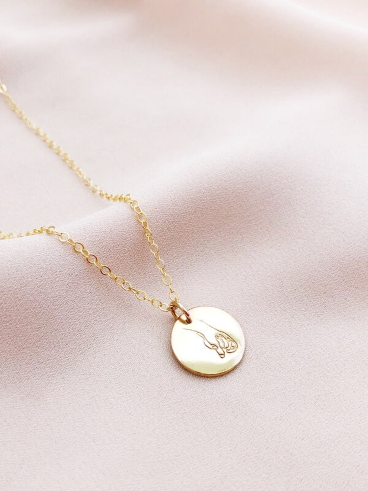 Hold My Hand - Petite Disc Pendant