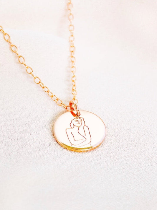 Self-love - Petite Disc Pendant Necklace