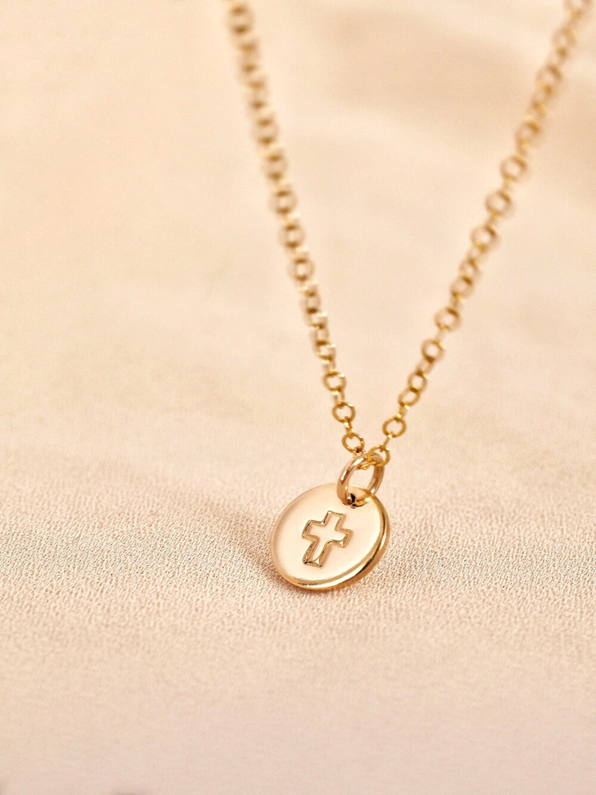 Cross - Round Pendant Necklace