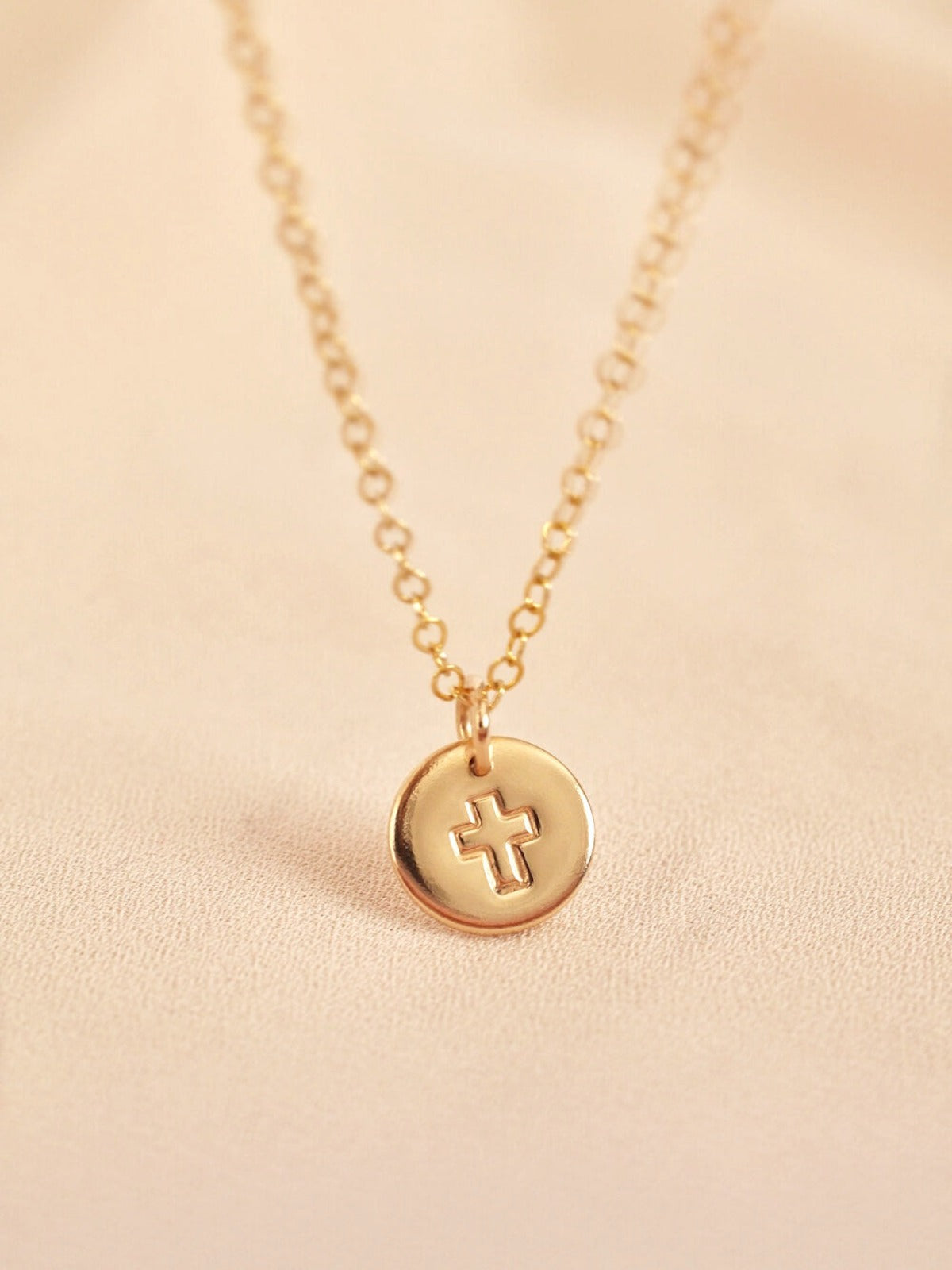 Cross - Round Pendant Necklace