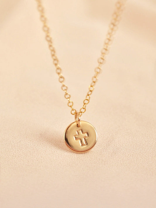 Cross - Round Pendant Necklace