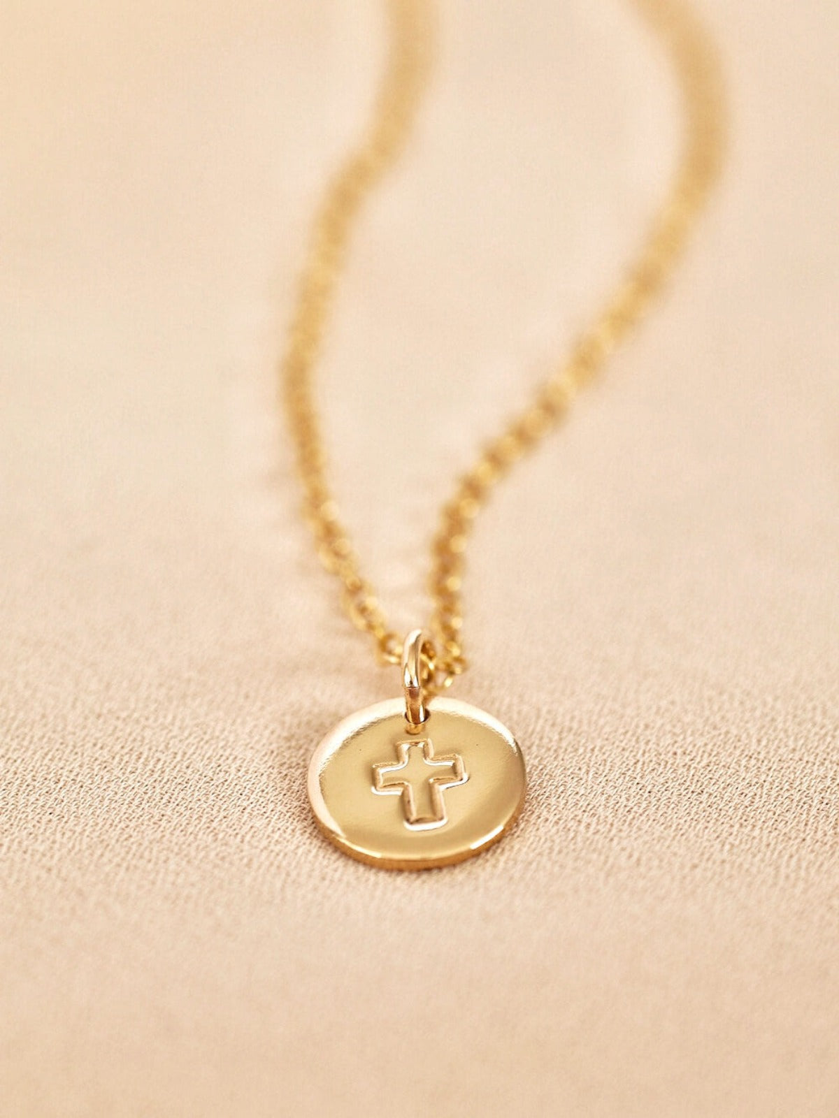 Cross - Round Pendant Necklace