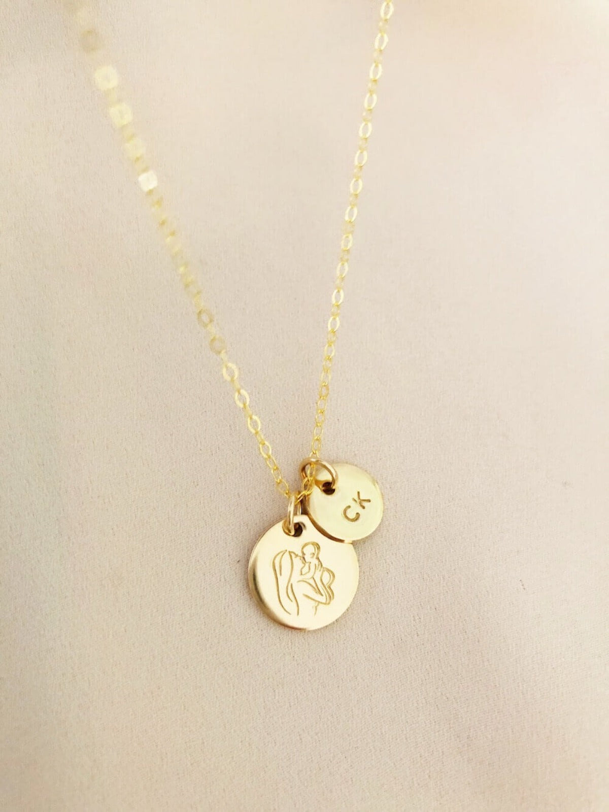 Kimberley- New Mom and Baby Round Pendants
