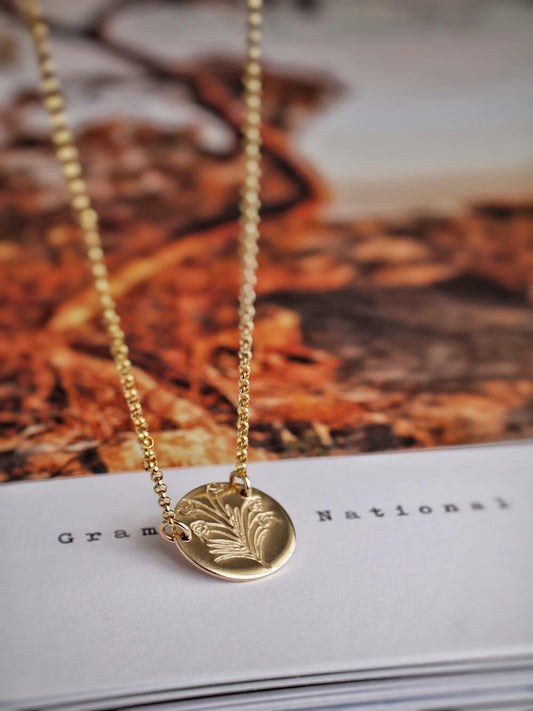 Wooly Bush - Australian Natives Birth Flower Necklace - July