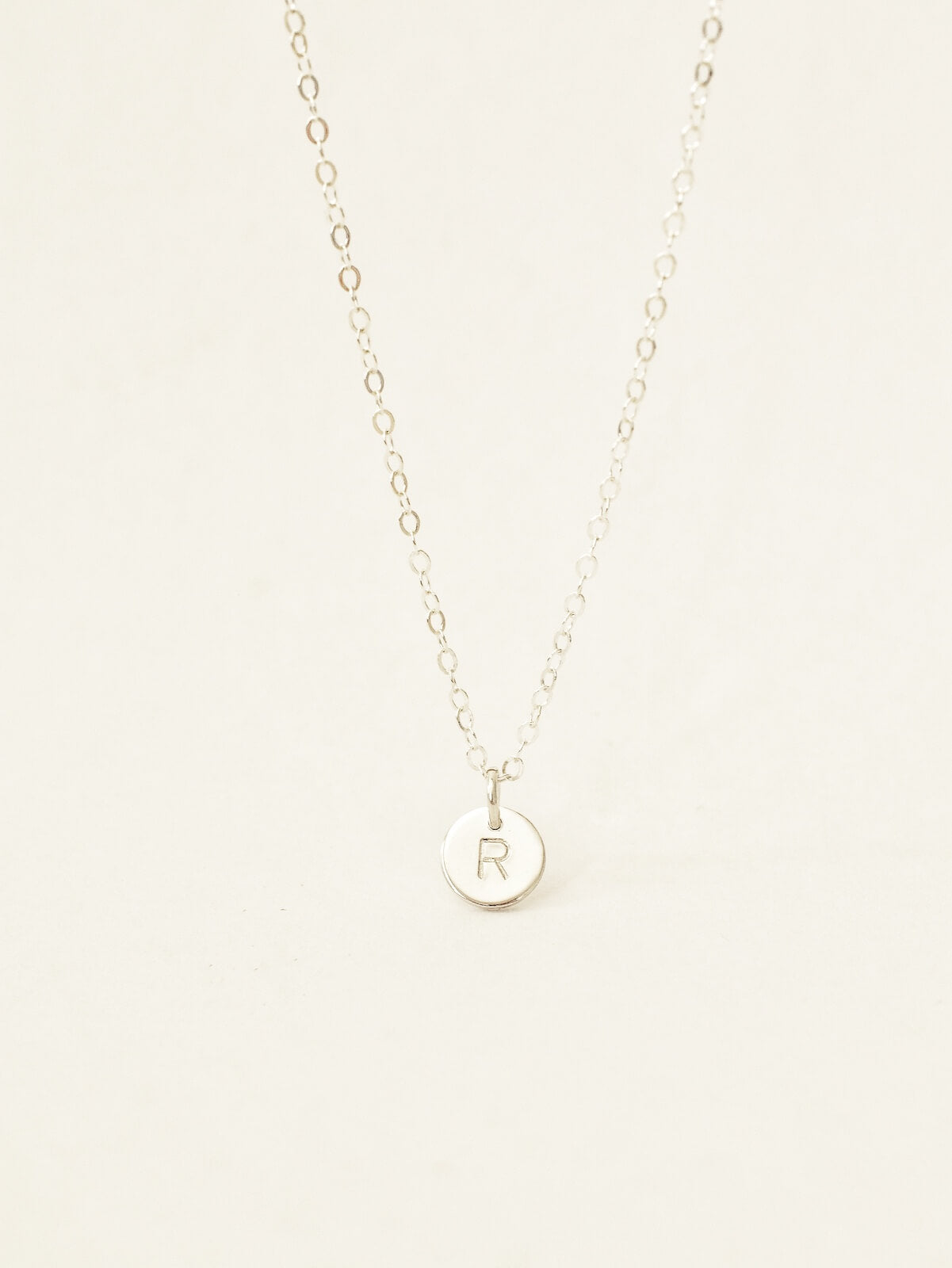 Sydney - Tiny Disc Initials Pendant Necklace