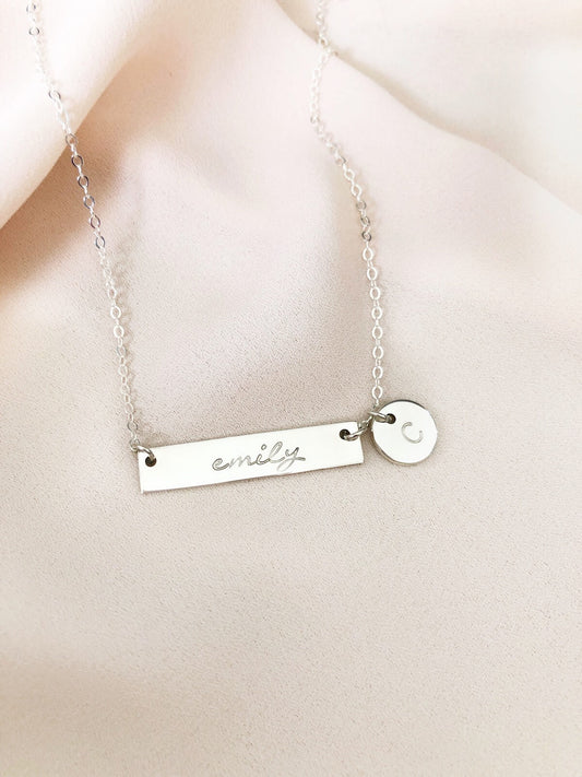 Calliope - Bar Necklace with Charm Pendant