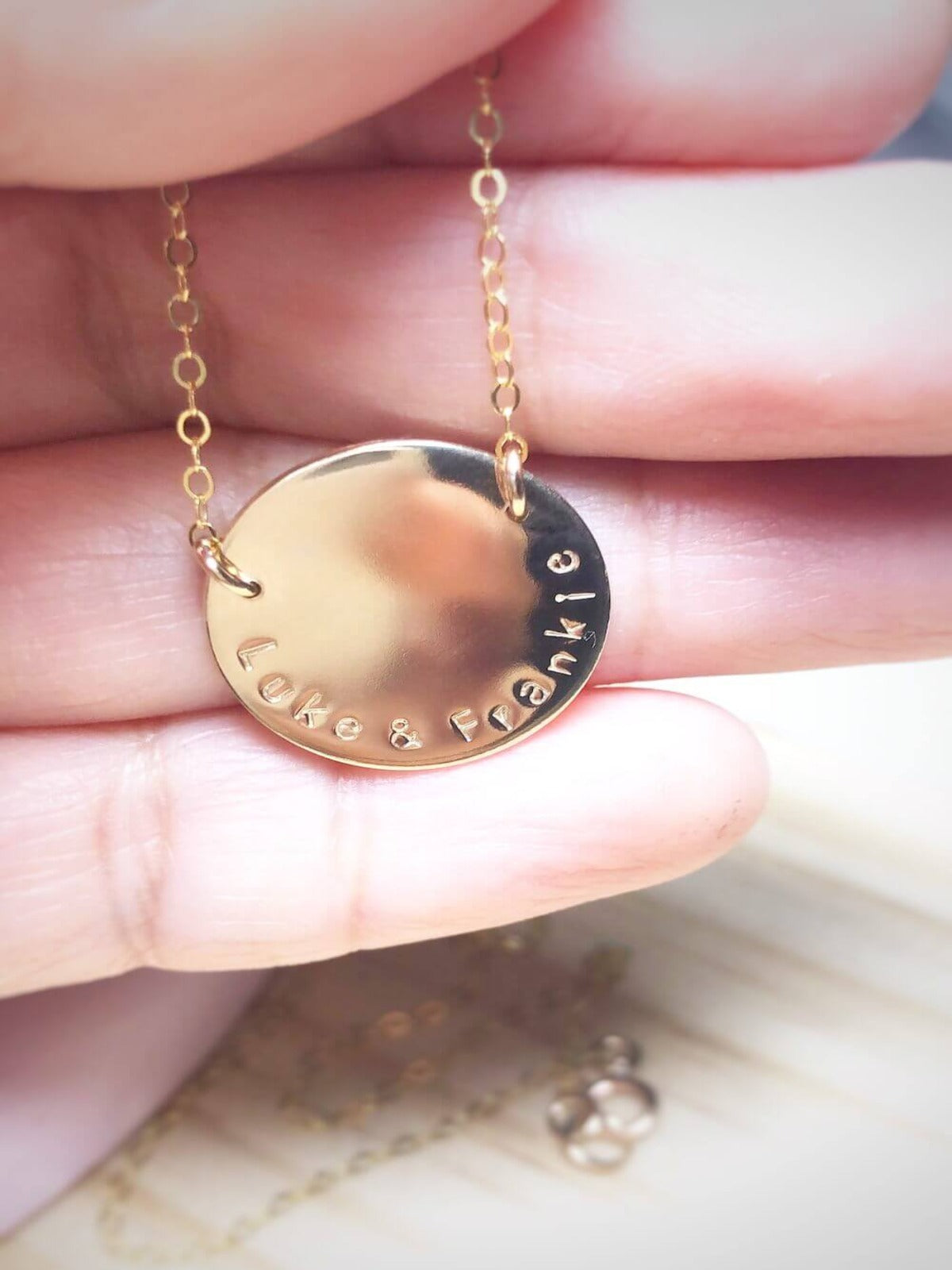 Olivia - Large Disc Pendant Necklace