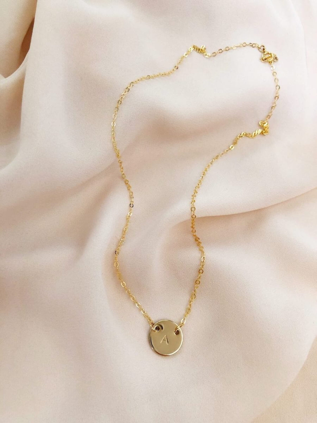 Sydney - Small Disc Initials  Pendant Necklace