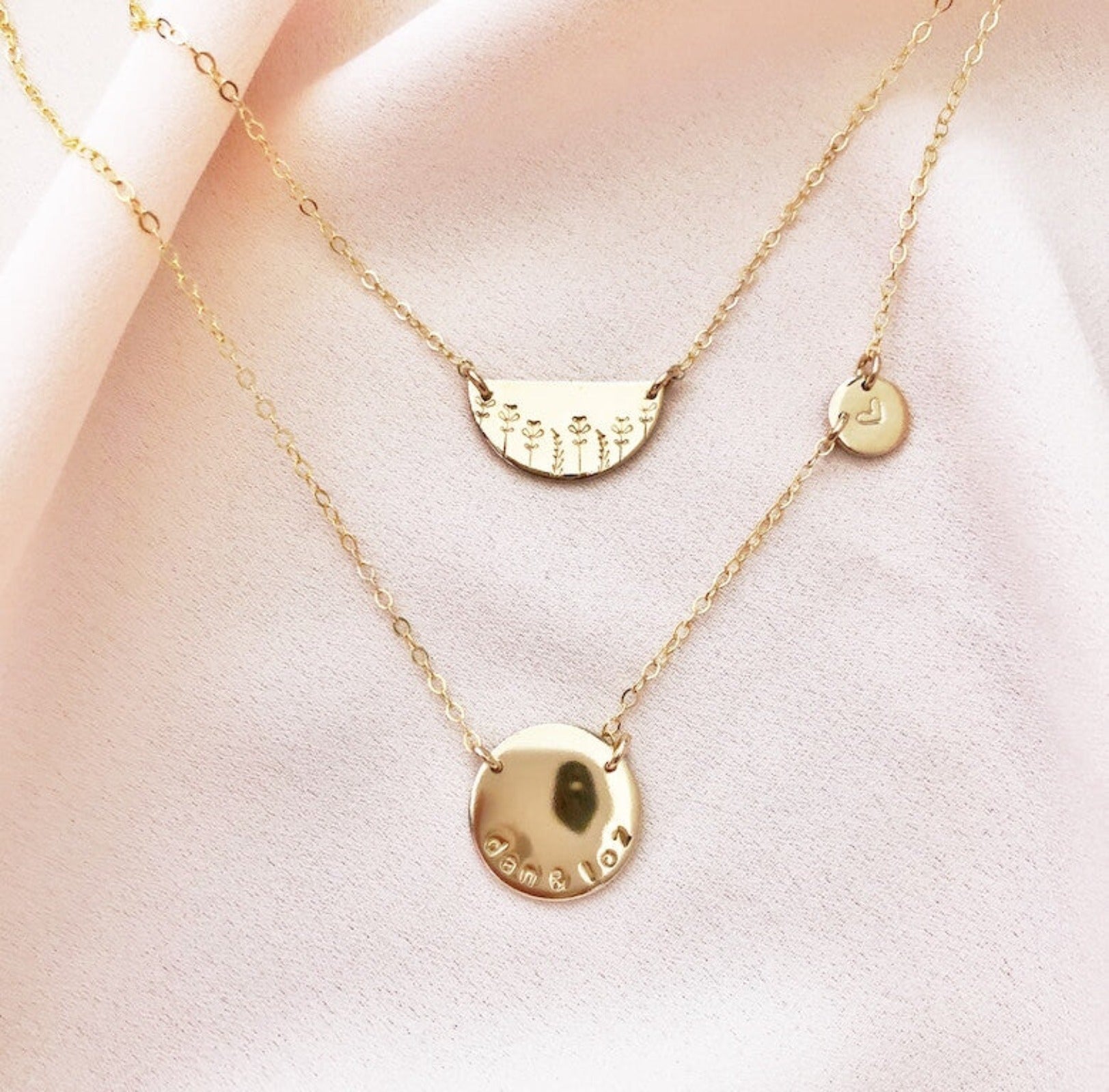 Ada- Personalised Double Disc Necklace