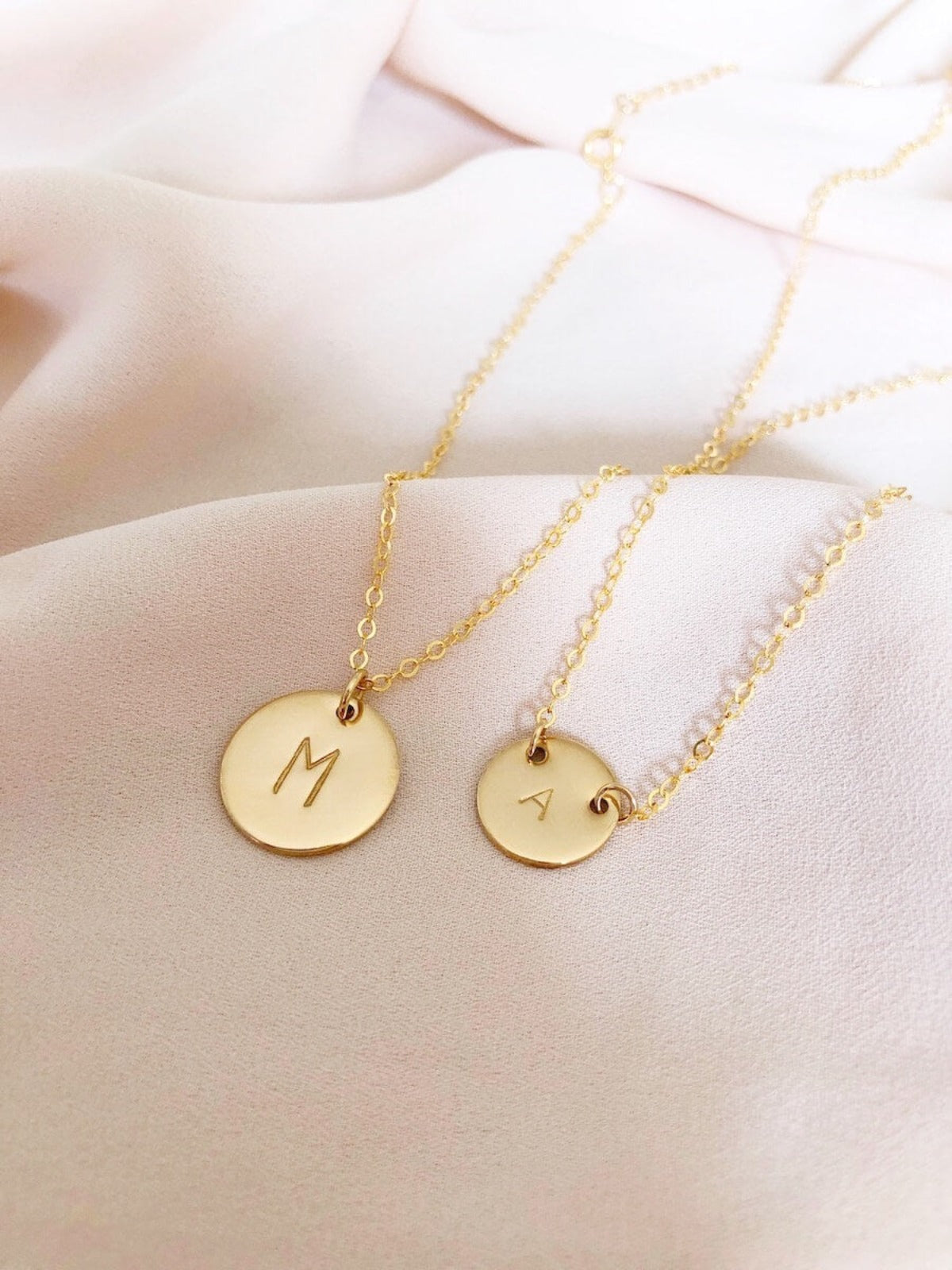 Sydney - Small Disc Initials  Pendant Necklace