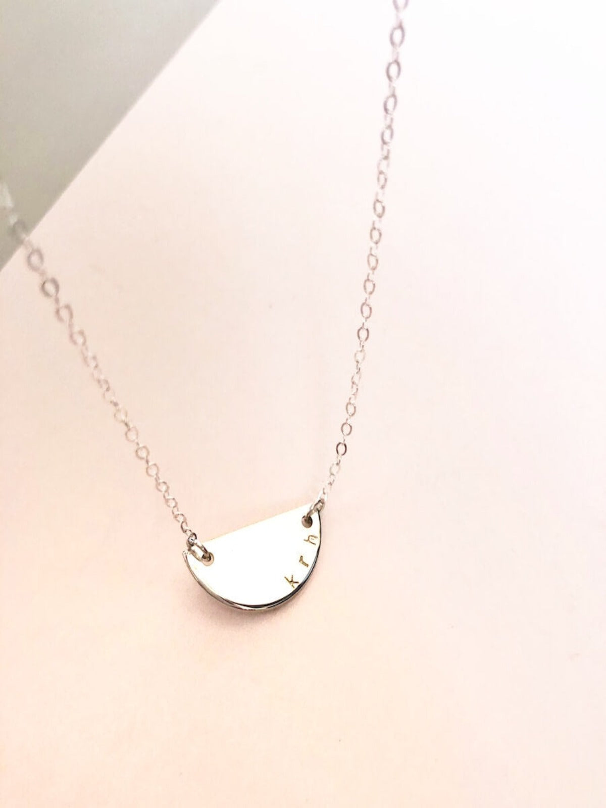 Sterling Silver Half Disc Necklace