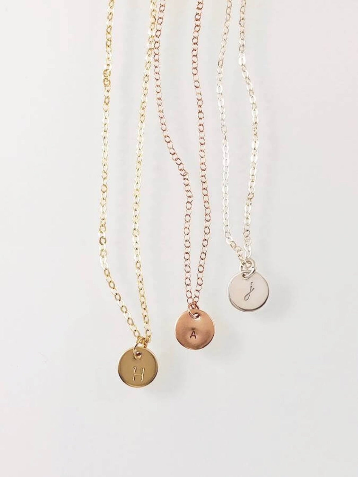Sydney - Small Round Initials Pendant Necklace