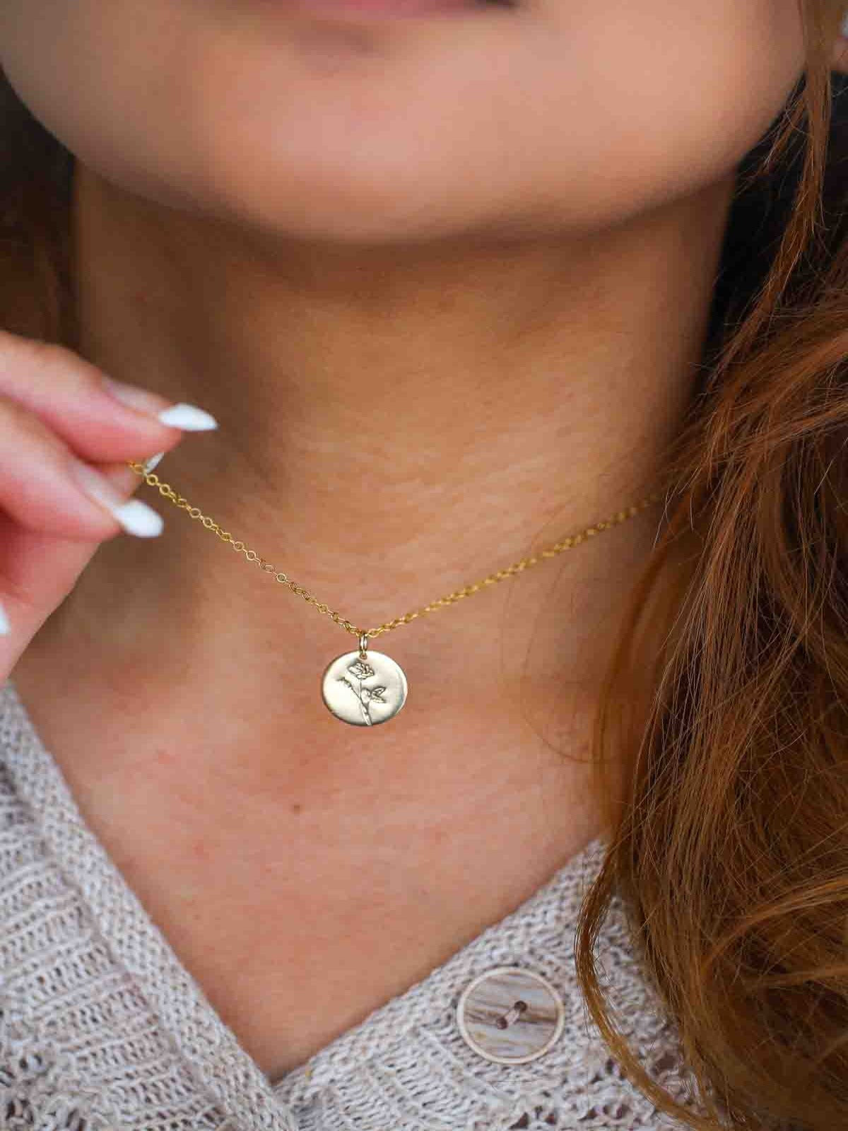 Rose - June Birth Flower Necklace